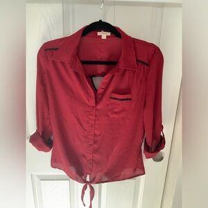 Maroon button up shirt size small